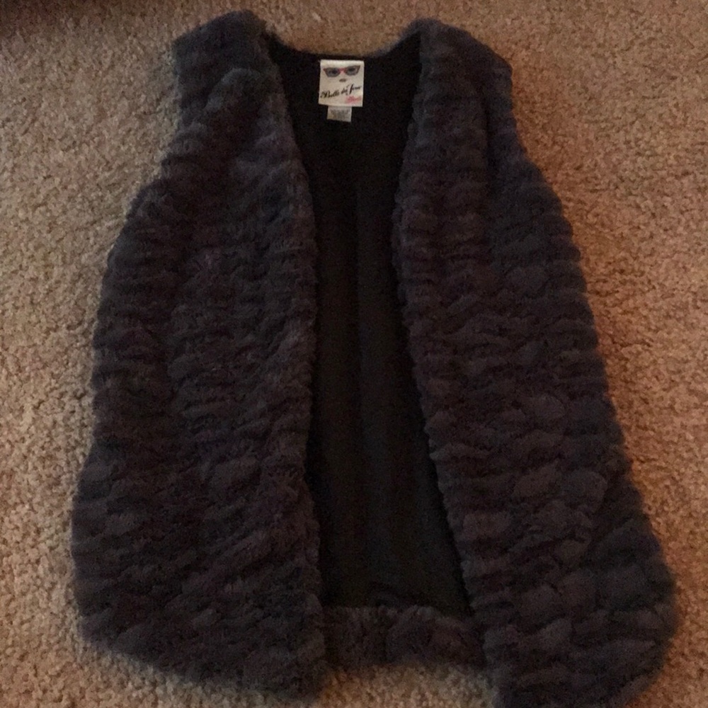 kids furry cardigan